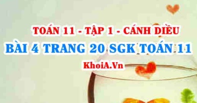 Bài 4 trang 20 SGK Toán 11 tập 1 Cánh Diều